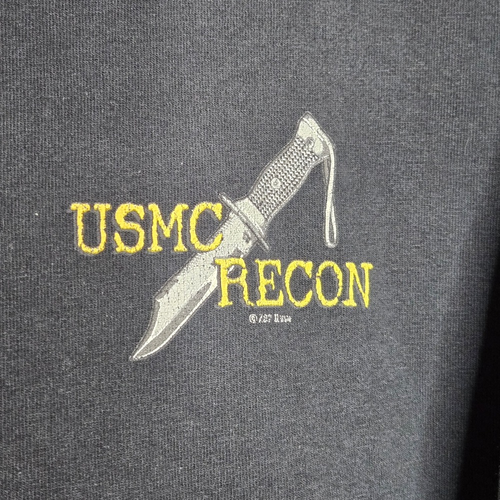 Rothco USMC Recon T-Shirt Mens Black‎ Swift Silent Deadly Graphic Tee Skull XL - Picture 3 of 6